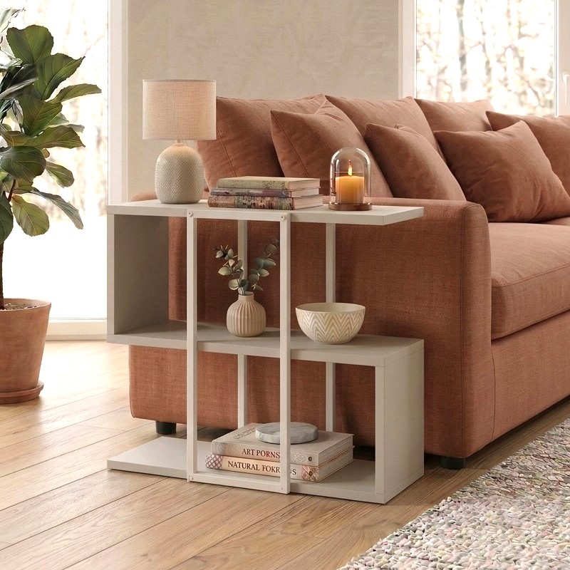 Τραπεζάκι βοηθητικό Κως 69 χρώμα sandstone 56x25x56,5εκ.