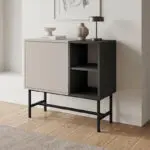 Μπουφές Ταΰγετος 15 χρώμα sandstone – black wood 81x40x80εκ.