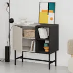 Μπουφές Ταΰγετος 15 χρώμα sandstone – black wood 81x40x80εκ. – εικόνα 2