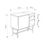 Μπουφές Ταΰγετος 15 χρώμα sandstone – black wood 81x40x80εκ. – εικόνα 7