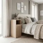 Κομοδίνο Ανάφη 43 χρώμα light oak 25,2x32x60εκ. – εικόνα 5