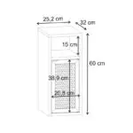 Κομοδίνο Ανάφη 43 χρώμα light oak 25,2x32x60εκ. – εικόνα 7