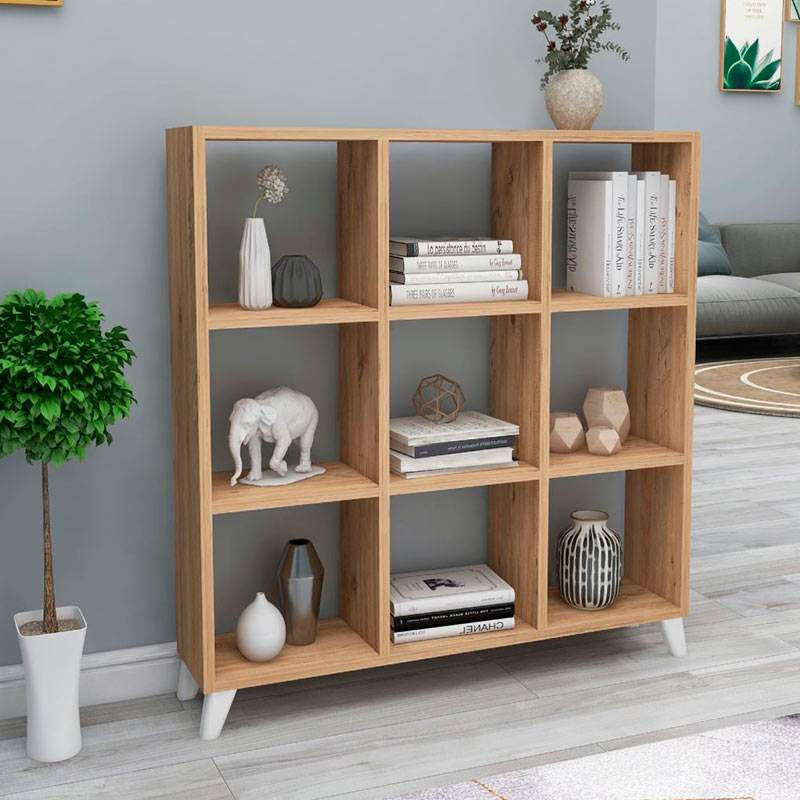Βιβλιοθήκη Παρνασσός 86 χρώμα pine oak 88,2x20x88,2εκ.