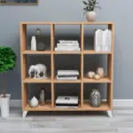 Βιβλιοθήκη Παρνασσός 86 χρώμα pine oak 88,2x20x88,2εκ. – εικόνα 3