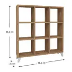 Βιβλιοθήκη Παρνασσός 86 χρώμα pine oak 88,2x20x88,2εκ. – εικόνα 5