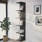 Βιβλιοθήκη – Ραφιέρα τοίχου Σάμος 52 χρώμα ανθρακί 34,5x30x180εκ.