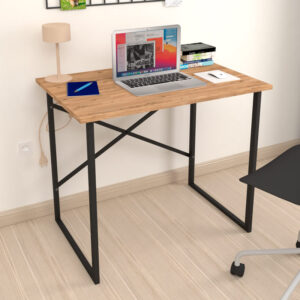 Γραφείο εργασίας Rilke χρώμα μαύρο - pine oak 90x60x75εκ.