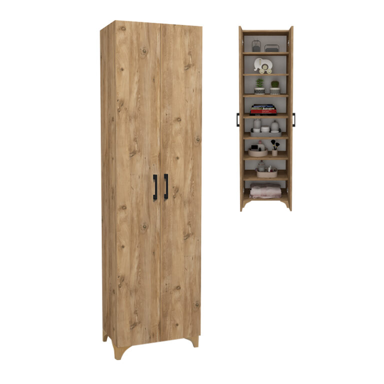 Ντουλάπα – Παπουτσοθήκη Lilly Megapap χρώμα pine oak 49x32x178εκ.