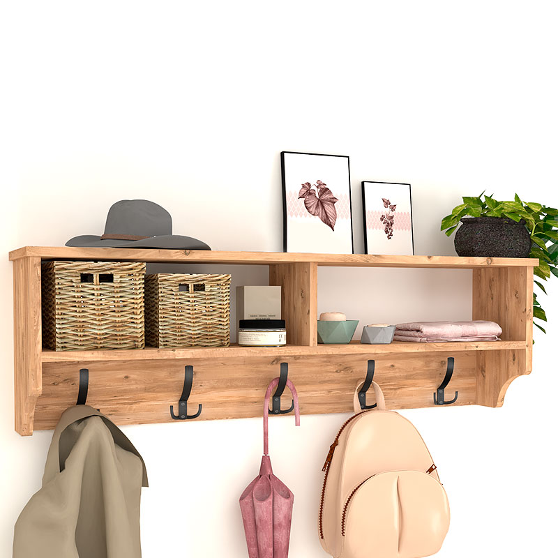 Κρεμάστρα τοίχου Σάμος 83 χρώμα pine oak 120x22x37εκ.