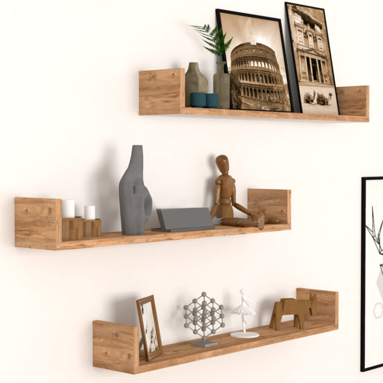 Ραφιέρα τοίχου Tyrion 3 τεμαχίων χρώμα pine oak 90x15x12εκ.
