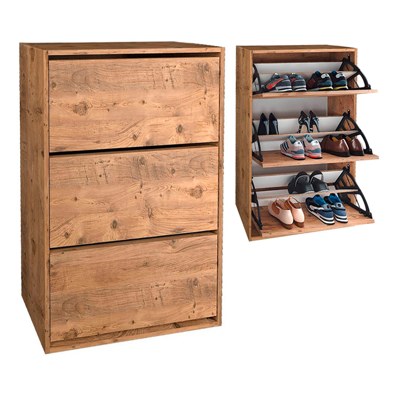 Παπουτσοθήκη Μήλος 13 18 ζευγών χρώμα pine oak 73,6x24x110εκ.