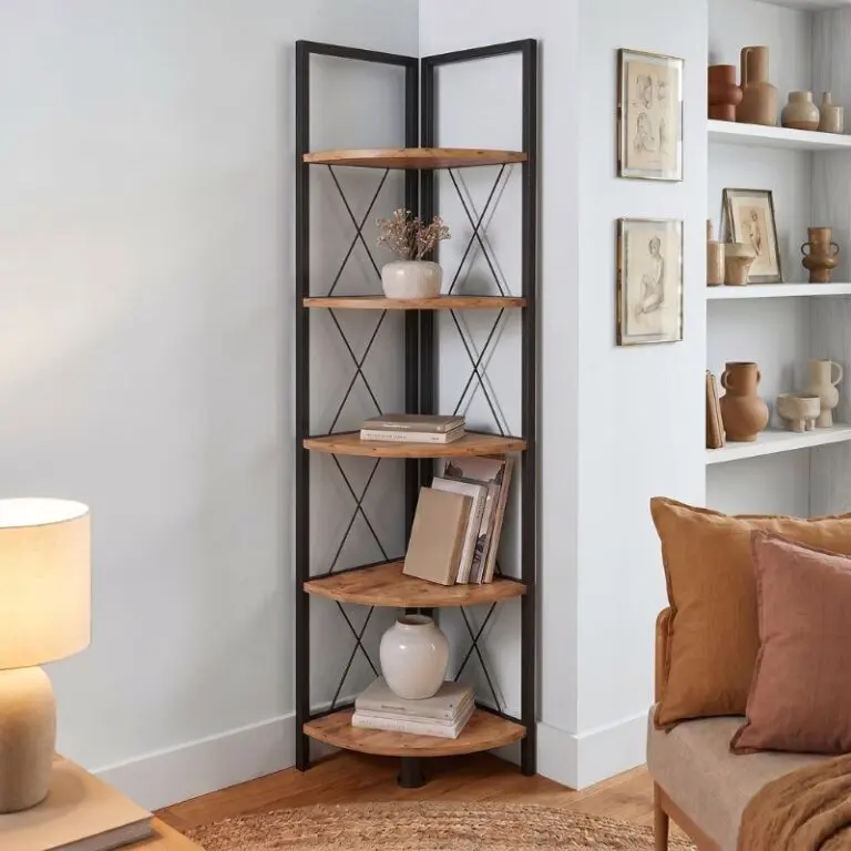 Βιβλιοθήκη γωνιακή Μήλος 28 χρώμα μαύρο – pine oak 33x33x162εκ.