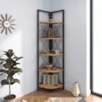 Βιβλιοθήκη γωνιακή Μήλος 28 χρώμα μαύρο – pine oak 33x33x162εκ. – εικόνα 3