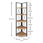 Βιβλιοθήκη γωνιακή Μήλος 28 χρώμα μαύρο – pine oak 33x33x162εκ. – εικόνα 7