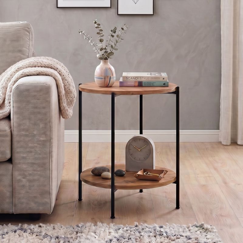 Τραπεζάκι βοηθητικό Λευκάδα 39 χρώμα pine oak 43x43x60εκ.