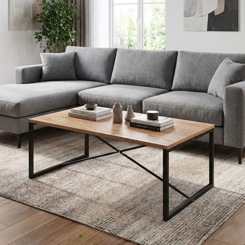 Τραπεζάκι σαλονιού Θάσος 85 χρώμα pine oak 100x55x42εκ.