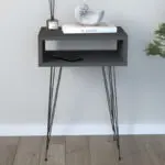 Κομοδίνο Παρνασσός 67 χρώμα ανθρακί 40x30x60εκ. – εικόνα 2