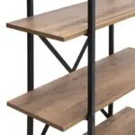 Βιβλιοθήκη Μύκονος 86 χρώμα μαύρο – καπνιστή καρυδιά 90×35,5×160εκ. – εικόνα 4