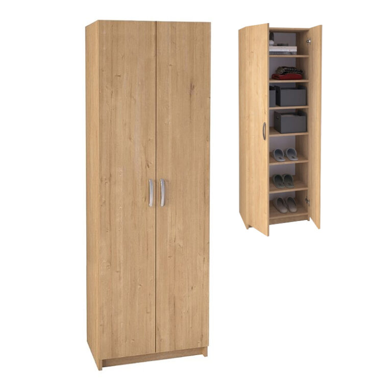 Παπουτσοθήκη Renso δίφυλλη χρώμα sapphire oak 59,8×37,8×178,5εκ.