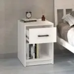 Κομοδίνο Ύδρα 35 χρώμα λευκό 40,2×35,3×55εκ. – εικόνα 2