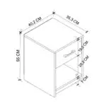 Κομοδίνο Ύδρα 35 χρώμα λευκό 40,2×35,3×55εκ. – εικόνα 4
