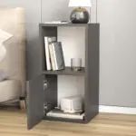 Κομοδίνο Φολέγανδρος 72 χρώμα ανθρακί 34x30x66,4εκ. – εικόνα 2