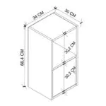Κομοδίνο Φολέγανδρος 72 χρώμα ανθρακί 34x30x66,4εκ. – εικόνα 5