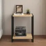 Κομοδίνο Κέρκυρα 40 χρώμα sapphire oak – μαύρο 39x30x48εκ. – εικόνα 2