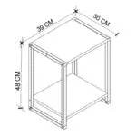 Κομοδίνο Κέρκυρα 40 χρώμα sapphire oak – μαύρο 39x30x48εκ. – εικόνα 4