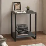Κομοδίνο Κέρκυρα 40 χρώμα ανθρακί – μαύρο 39x30x48εκ.