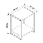 Κομοδίνο Κέρκυρα 40 χρώμα ανθρακί – μαύρο 39x30x48εκ. – εικόνα 4