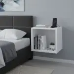 Κομοδίνο επιτοίχιο Σέριφος 84 χρώμα λευκό 34×30,3×34εκ.