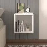 Κομοδίνο επιτοίχιο Σέριφος 84 χρώμα λευκό 34×30,3×34εκ. – εικόνα 2