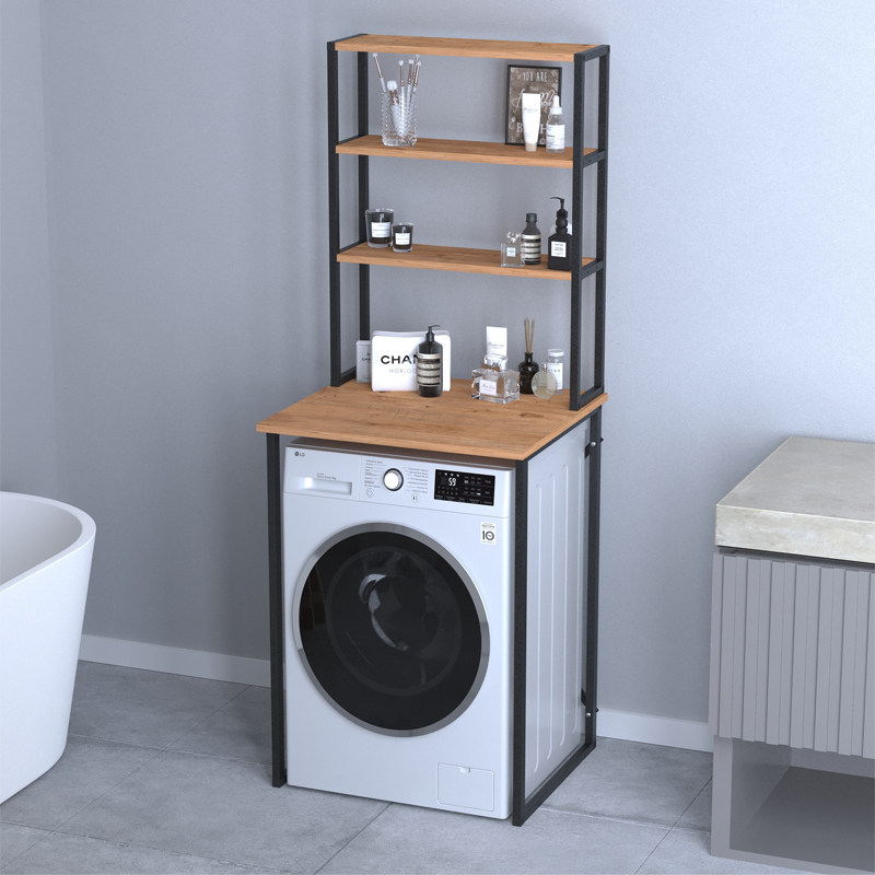 Έπιπλο πλυντηρίου Σέριφος 13 χρώμα pine oak 67x60x178εκ.
