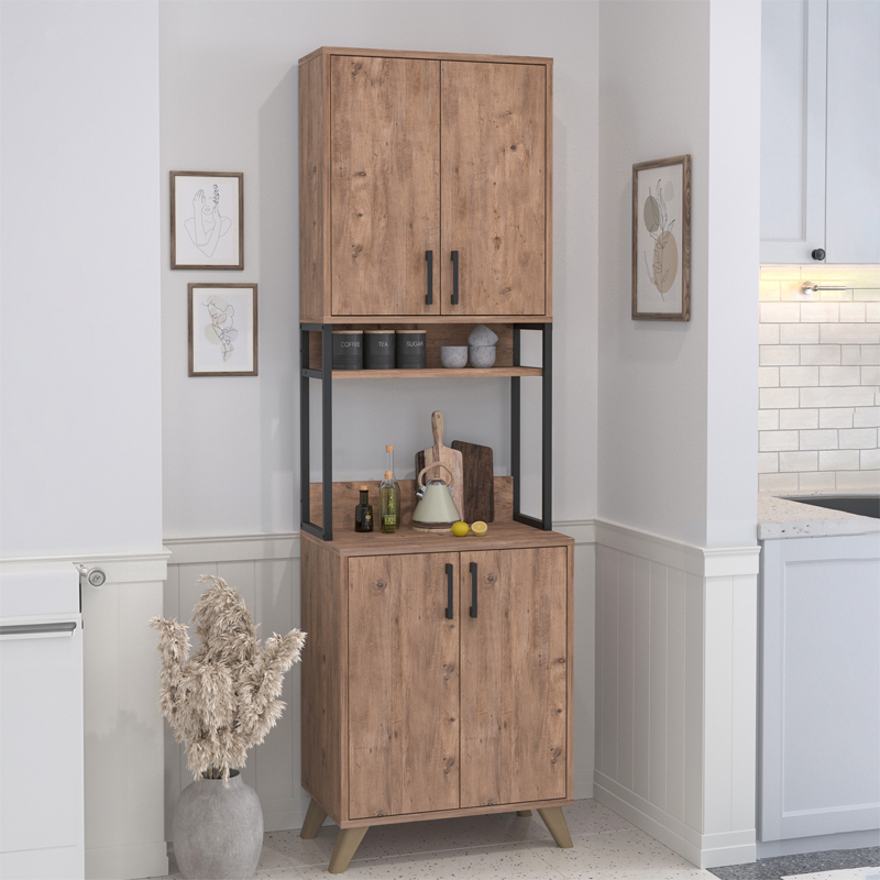 Έπιπλο κουζίνας Ταΰγετος 84 χρώμα pine oak 61x40x202,1εκ.