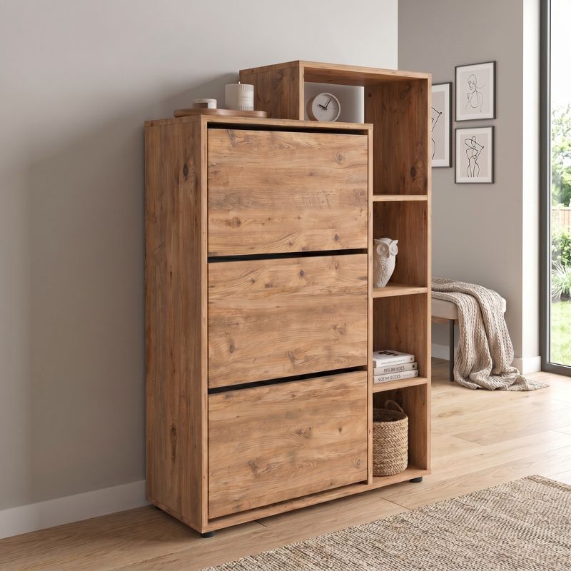 Παπουτσοθήκη Σίφνος 85 χρώμα pine oak 90x32x143εκ.