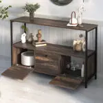 Μπουφές Κύθηρα 30 χρώμα rustic καρυδί 122x36x80,1εκ. – εικόνα 2