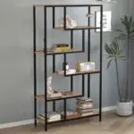 Βιβλιοθήκη Κνωσός 92 χρώμα μαύρο – pine oak 90x30x159εκ. – εικόνα 2