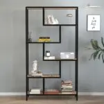 Βιβλιοθήκη Κνωσός 92 χρώμα μαύρο – pine oak 90x30x159εκ. – εικόνα 3