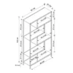 Βιβλιοθήκη Κνωσός 92 χρώμα μαύρο – pine oak 90x30x159εκ. – εικόνα 6