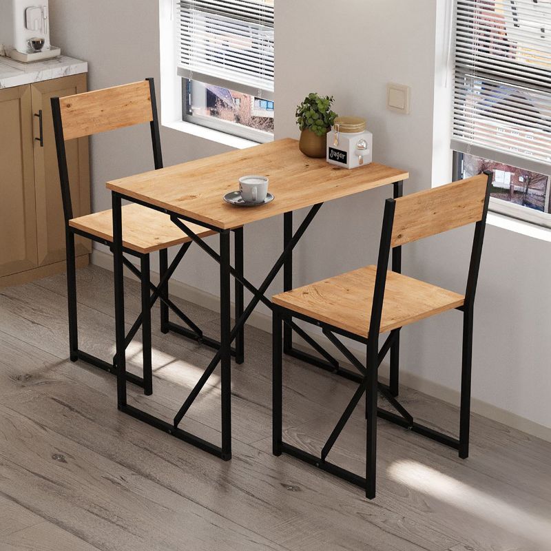 Τραπεζαρία Ζάκυνθος 15 Σετ 3 τμχ χρώμα pine oak 72,5x52,5x71,8εκ.