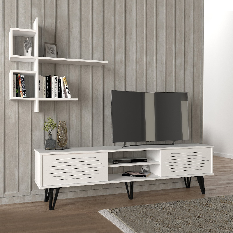 Σύνθεση τηλεόρασης Δήλος 22 χρώμα λευκό 180x35x51εκ.