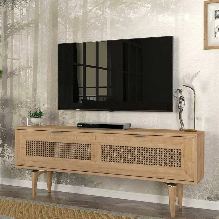 Έπιπλο τηλεόρασης Σαμοθράκη 52 χρώμα sapphire oak 140x30x55εκ.