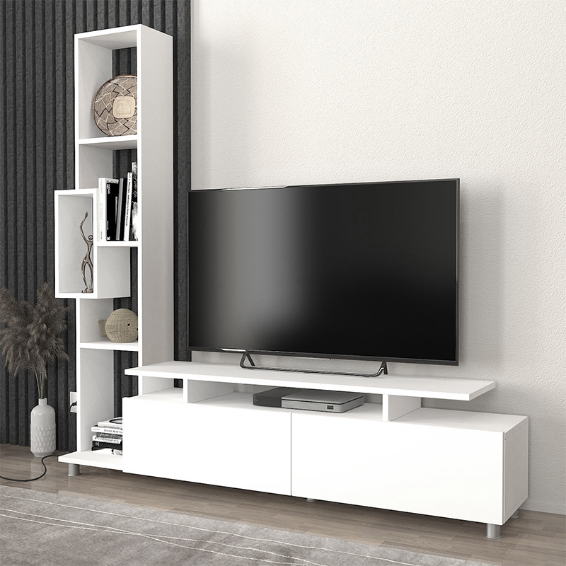 Σύνθεση τηλεόρασης Μετέωρα 41 χρώμα λευκό 160x29,5x160εκ.