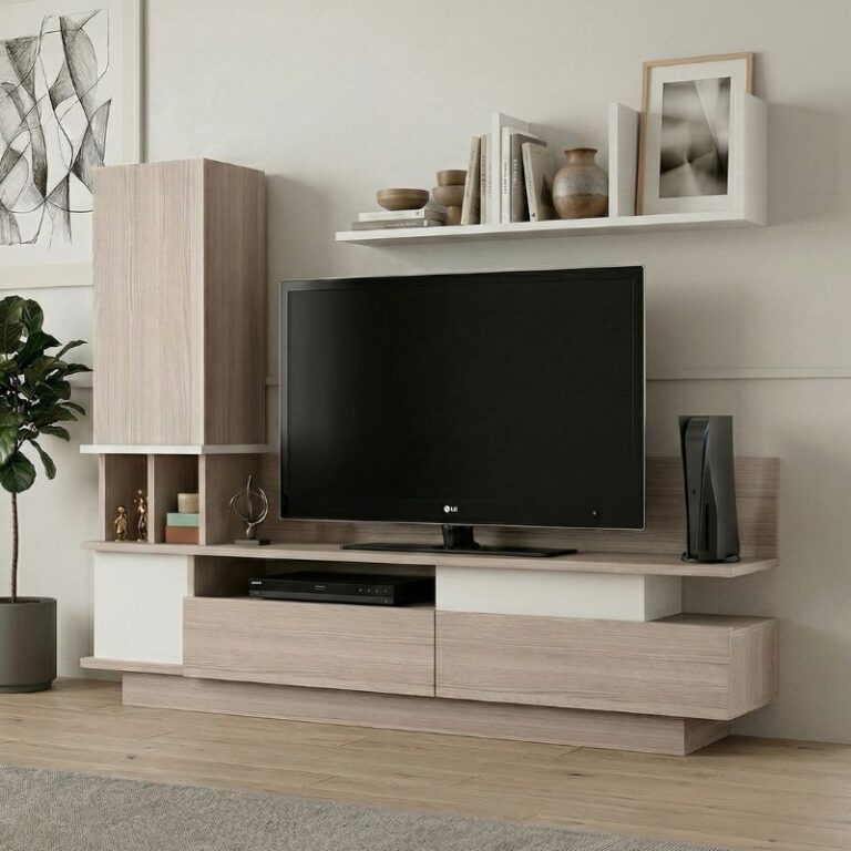 Σύνθεση τηλεόρασης Almeria Megapap χρώμα λευκό – cordoba 149×29,5×117εκ.