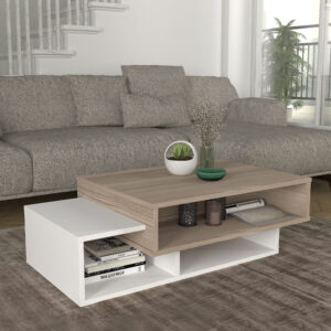 Τραπεζάκι σαλονιού Tab Megapap χρώμα λευκό - cordoba 105x60x32εκ.