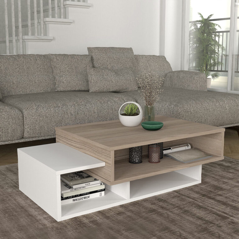 Τραπεζάκι σαλονιού Tab Megapap χρώμα λευκό – cordoba 105x60x32εκ.