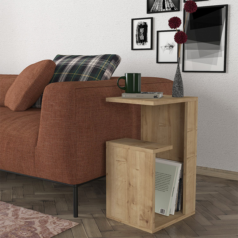 Τραπεζάκι βοηθητικό Ζάκυνθος 14 χρώμα sapphire oak 35x29,5x60εκ.