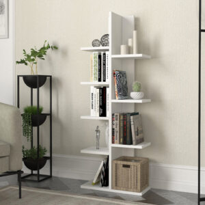 Βιβλιοθήκη Tree χρώμα λευκό 45x21,4x121,8εκ.