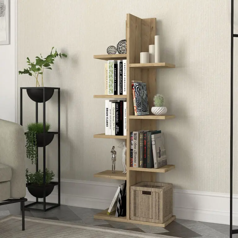 Βιβλιοθήκη Κρήτη 43 χρώμα sapphire oak 45×21,4×121,8εκ.